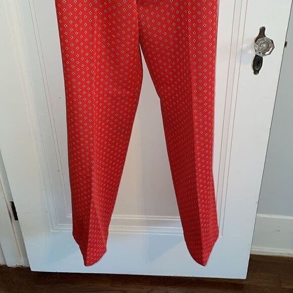 Vtg 70s Queen Casual red double knit polyester wide leg pull on pants - Picture 7 of 8